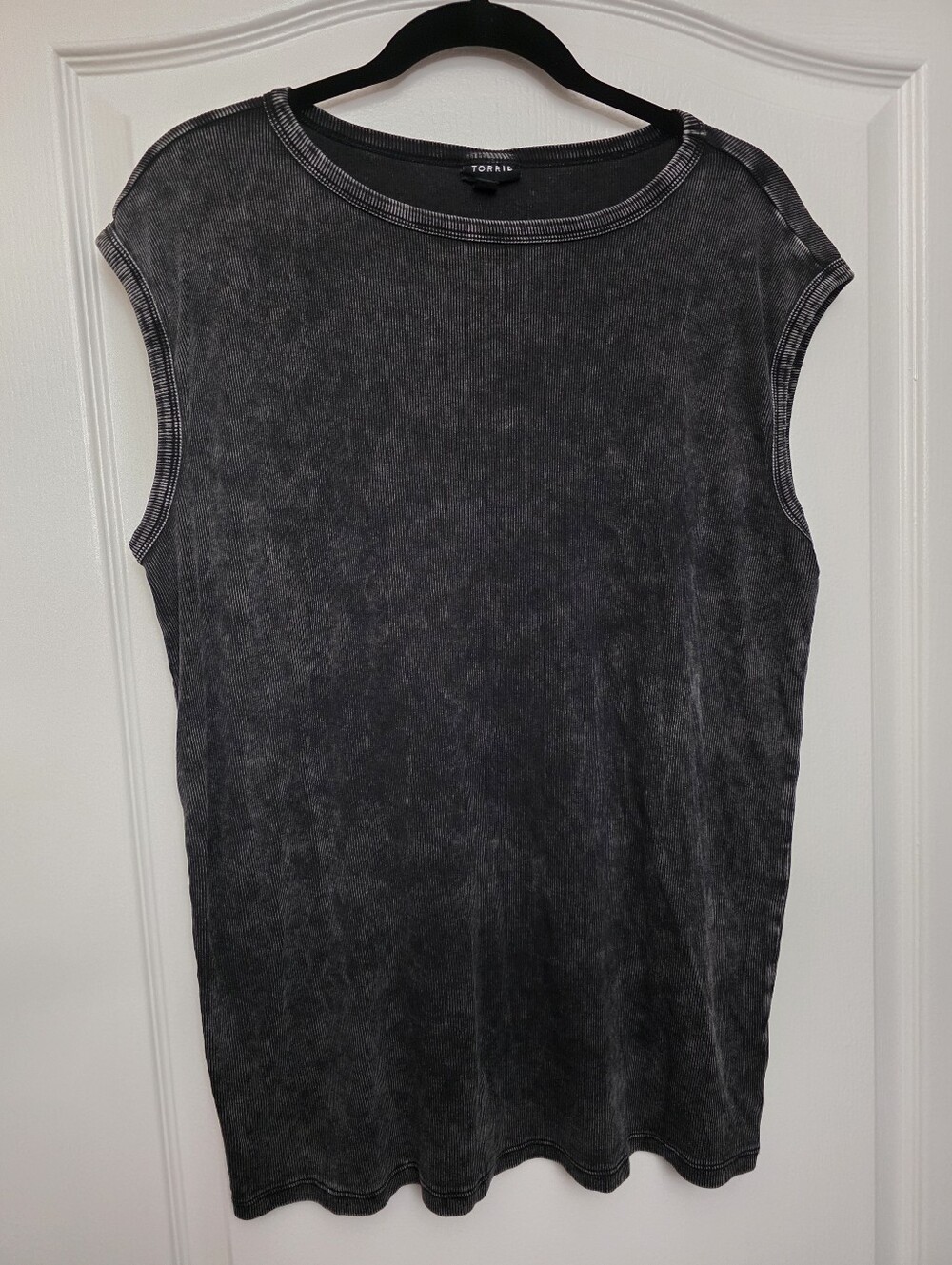 torrid Washed Charcoal Ribbed Muscle Tank